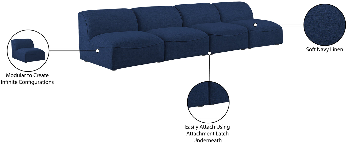 tavolo navy durable linen textured modular sofa s132