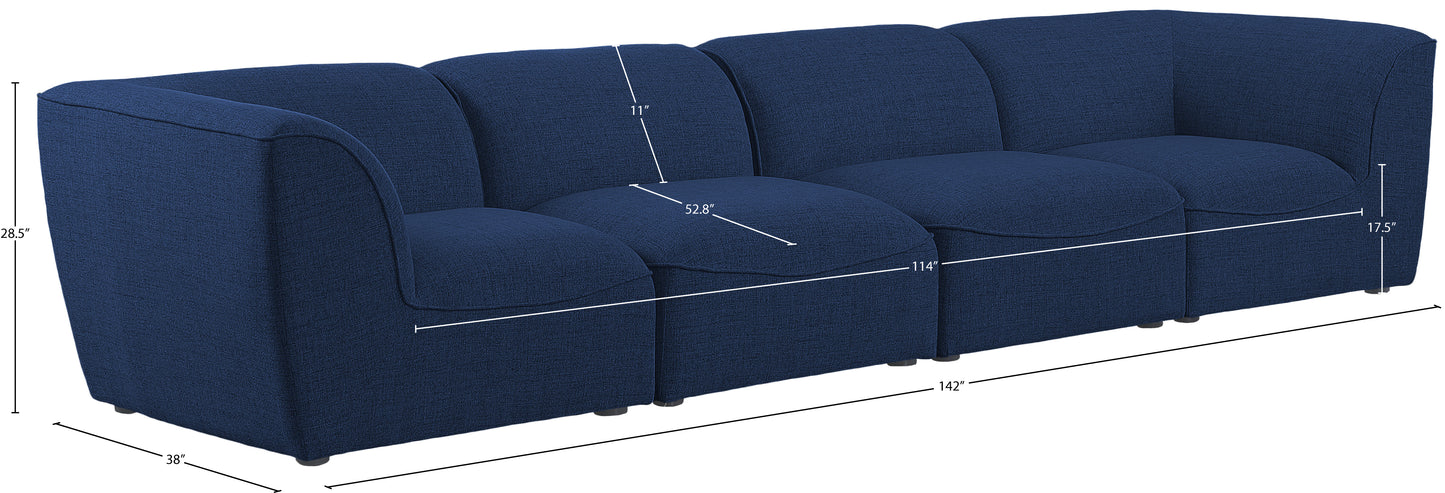 tavolo navy durable linen textured modular sofa s142