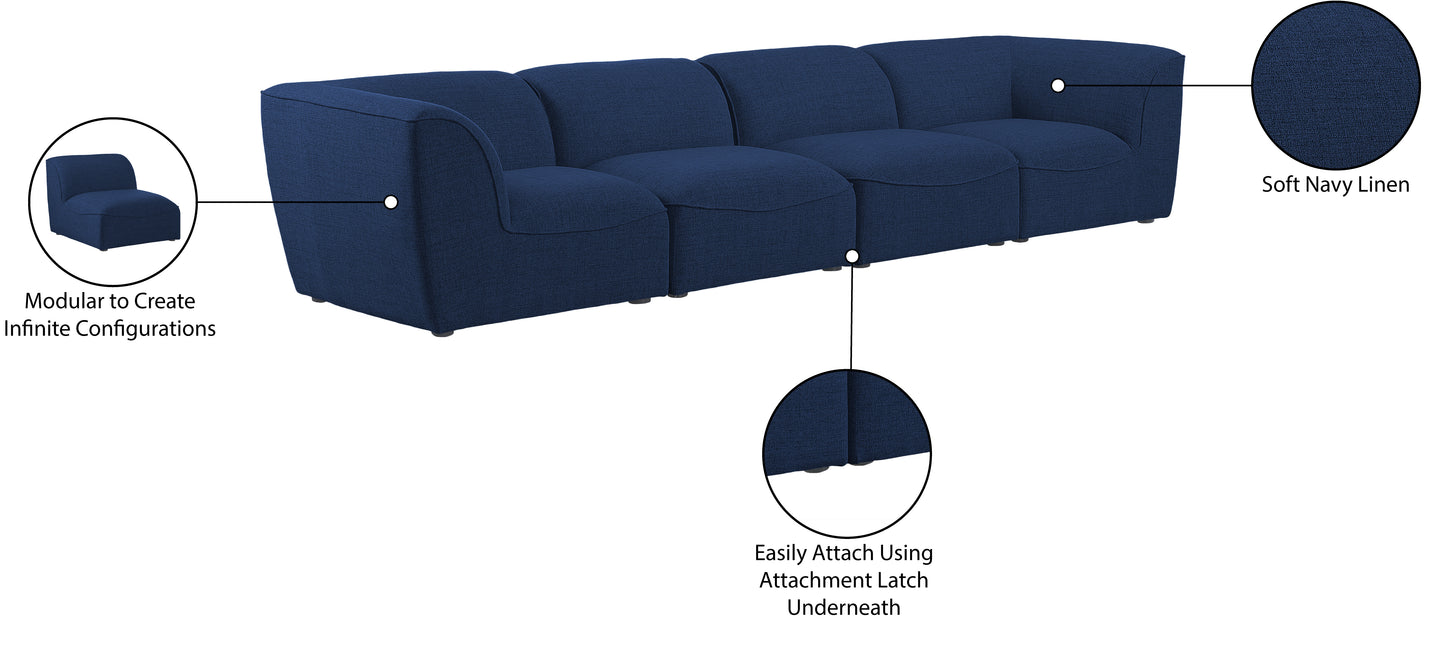 tavolo navy durable linen textured modular sofa s142