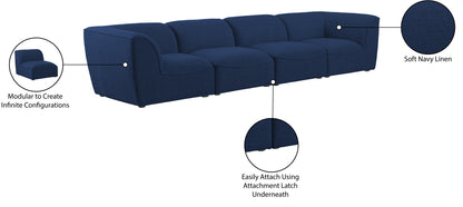 Tavolo Navy Durable Linen Textured Modular Sofa S142