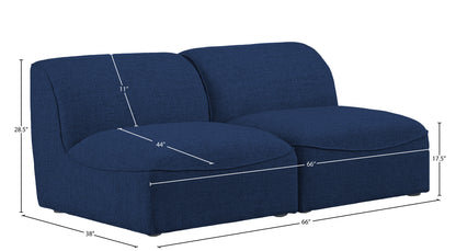 Tavolo Navy Durable Linen Textured Modular Sofa S66