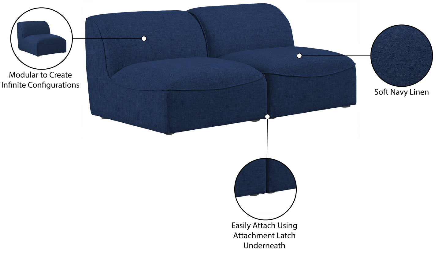 tavolo navy durable linen textured modular sofa s66