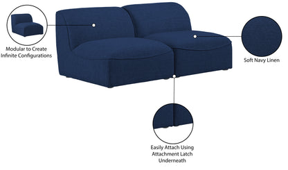 Tavolo Navy Durable Linen Textured Modular Sofa S66