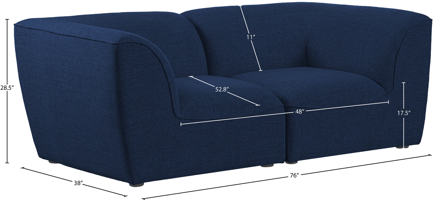 tavolo navy durable linen textured modular sofa s76