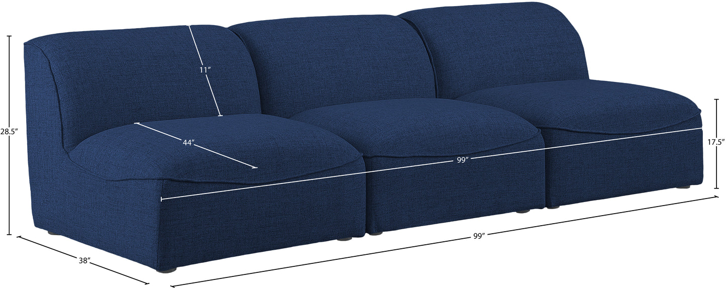 tavolo navy durable linen textured modular sofa s99