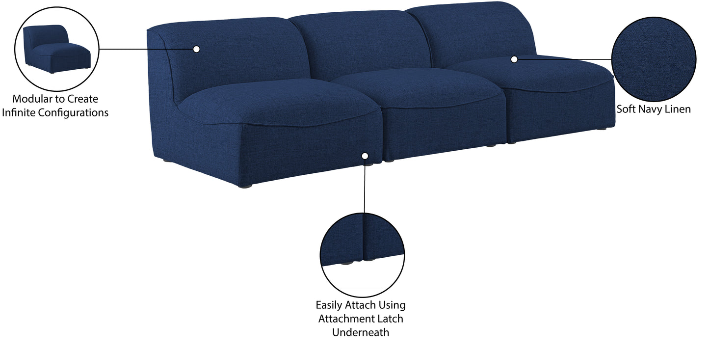 tavolo navy durable linen textured modular sofa s99