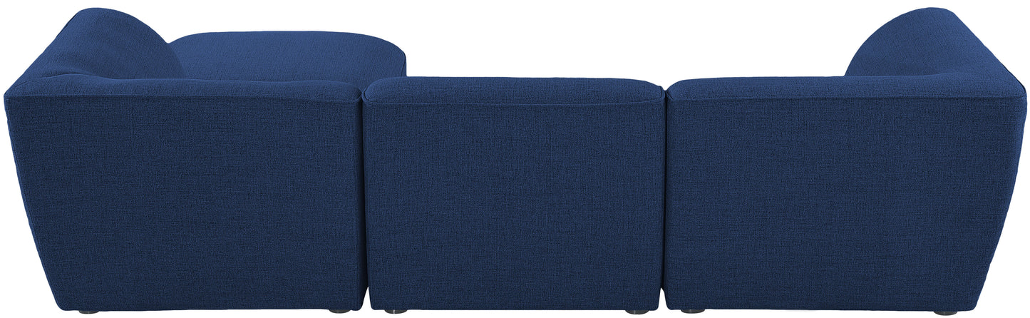 tavolo navy durable linen textured modular sectional sec4a