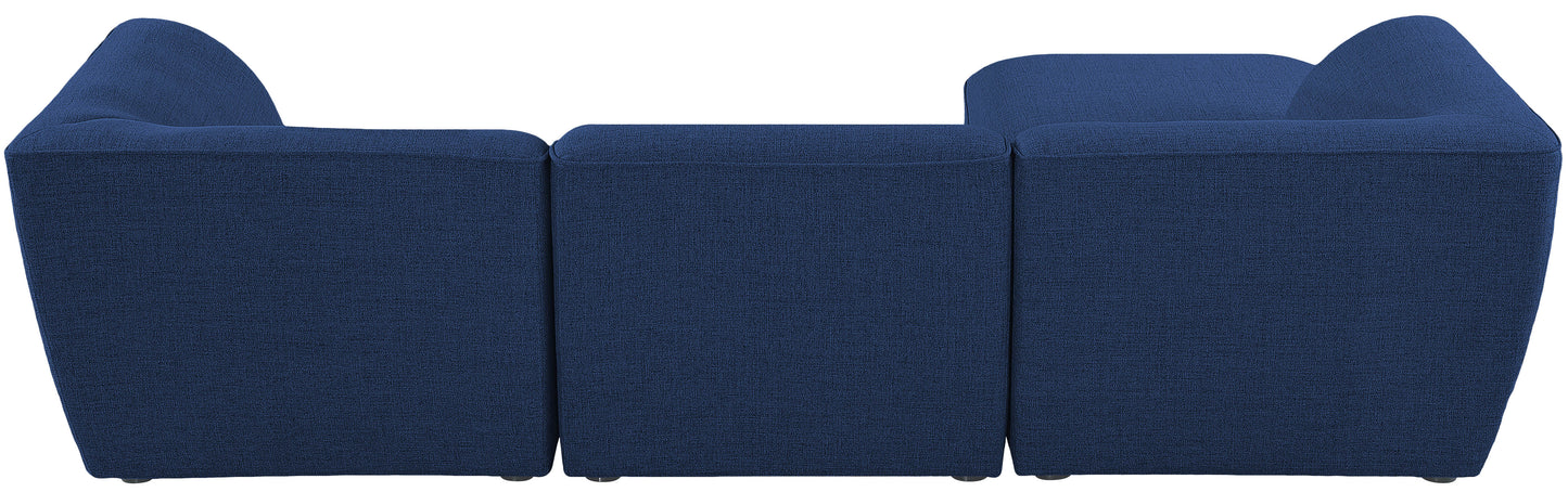 tavolo navy durable linen textured modular sectional sec4a