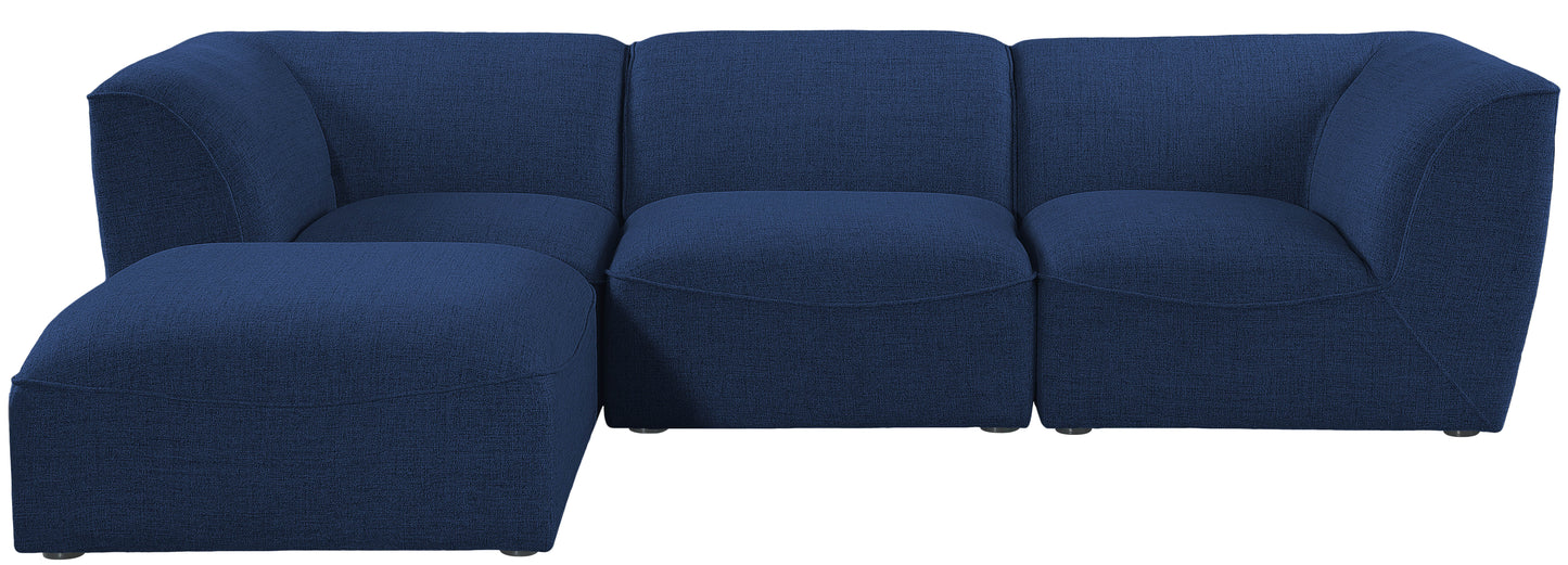 tavolo navy durable linen textured modular sectional sec4a