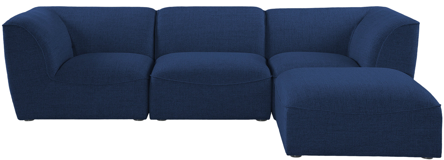 tavolo navy durable linen textured modular sectional sec4a