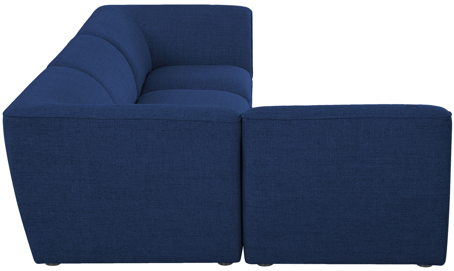 tavolo navy durable linen textured modular sectional sec4b