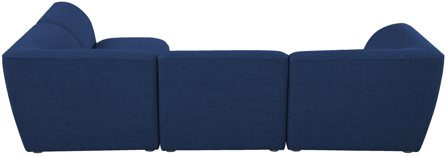 tavolo navy durable linen textured modular sectional sec4b