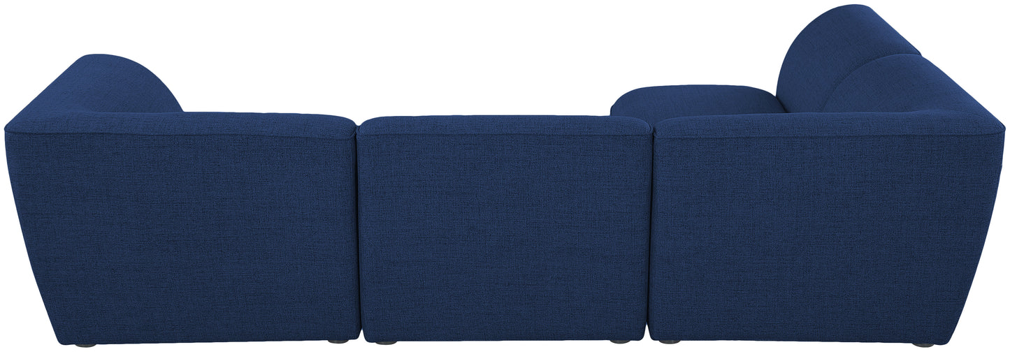 tavolo navy durable linen textured modular sectional sec4b