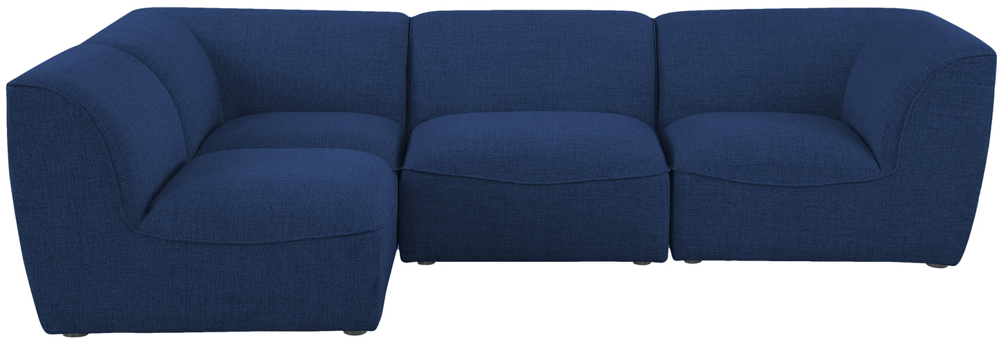 tavolo navy durable linen textured modular sectional sec4b