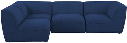 Tavolo Navy Durable Linen Textured Modular Sectional Sec4B