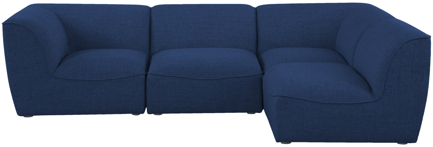 tavolo navy durable linen textured modular sectional sec4b