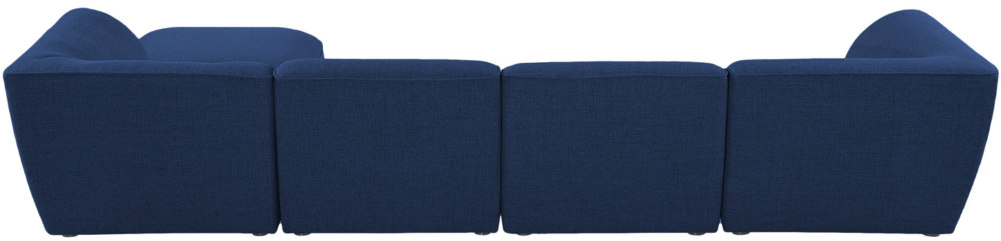 tavolo navy durable linen textured modular sectional sec5a