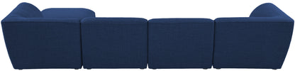 Tavolo Navy Durable Linen Textured Modular Sectional Sec5A