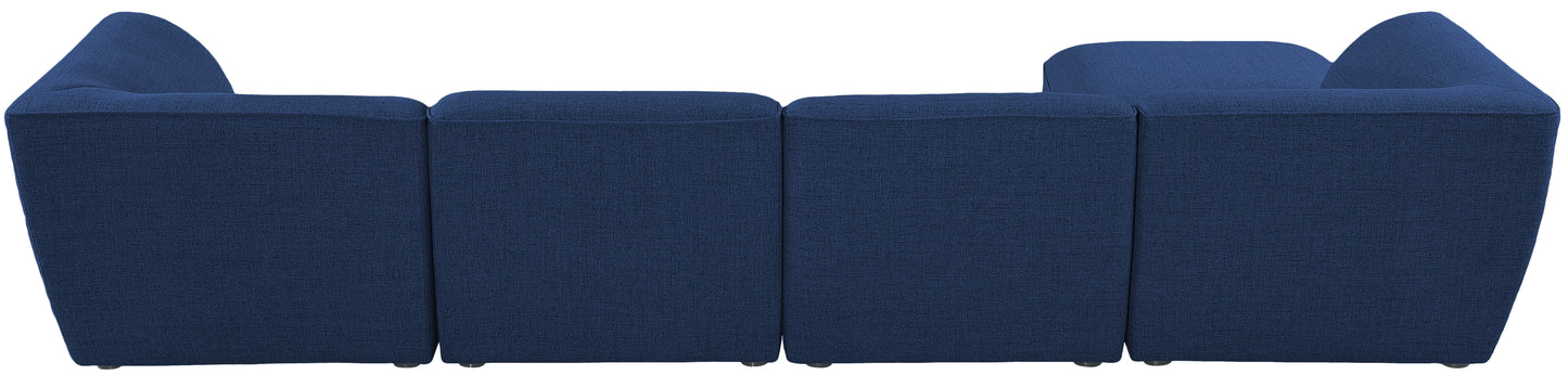 tavolo navy durable linen textured modular sectional sec5a