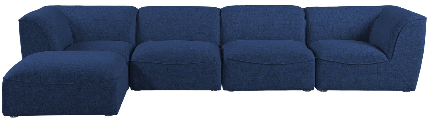 tavolo navy durable linen textured modular sectional sec5a