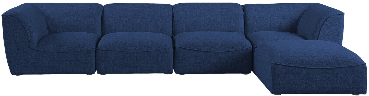 tavolo navy durable linen textured modular sectional sec5a