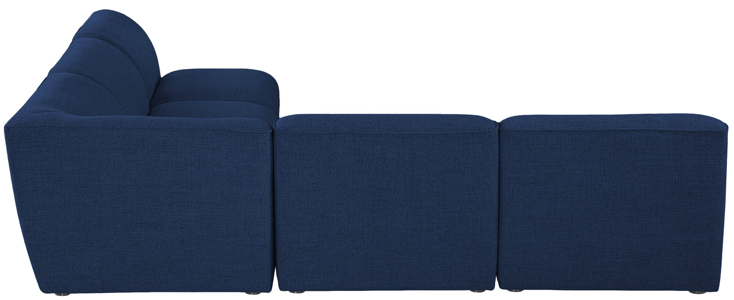 tavolo navy durable linen textured modular sectional sec5b