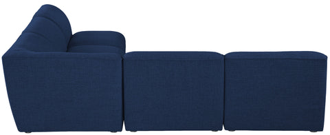Tavolo Navy Durable Linen Textured Modular Sectional Sec5B