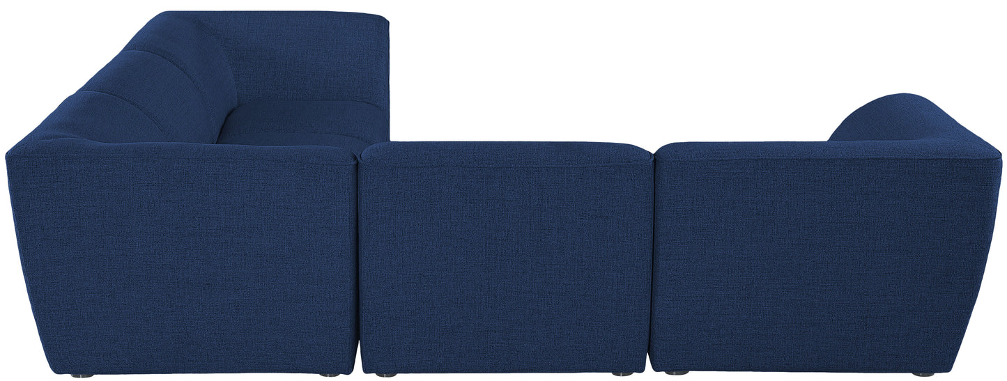 tavolo navy durable linen textured modular sectional sec5c