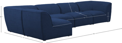 Tavolo Navy Durable Linen Textured Modular Sectional Sec5D