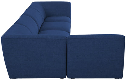 Tavolo Navy Durable Linen Textured Modular Sectional Sec5D