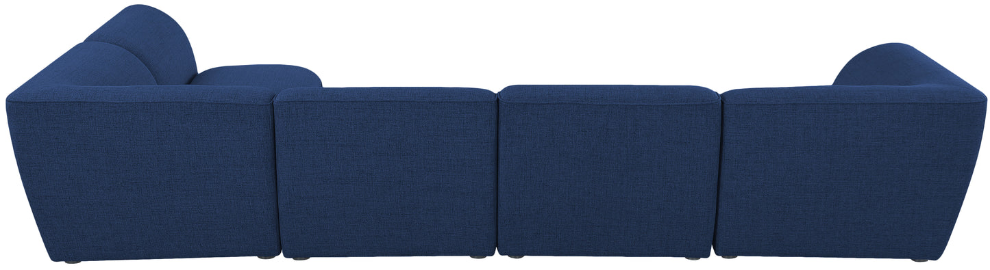 tavolo navy durable linen textured modular sectional sec5d