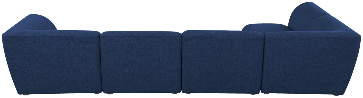 tavolo navy durable linen textured modular sectional sec5d