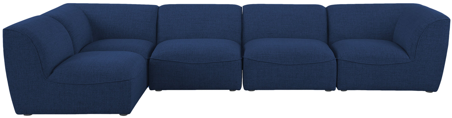 tavolo navy durable linen textured modular sectional sec5d