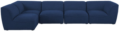 Tavolo Navy Durable Linen Textured Modular Sectional Sec5D