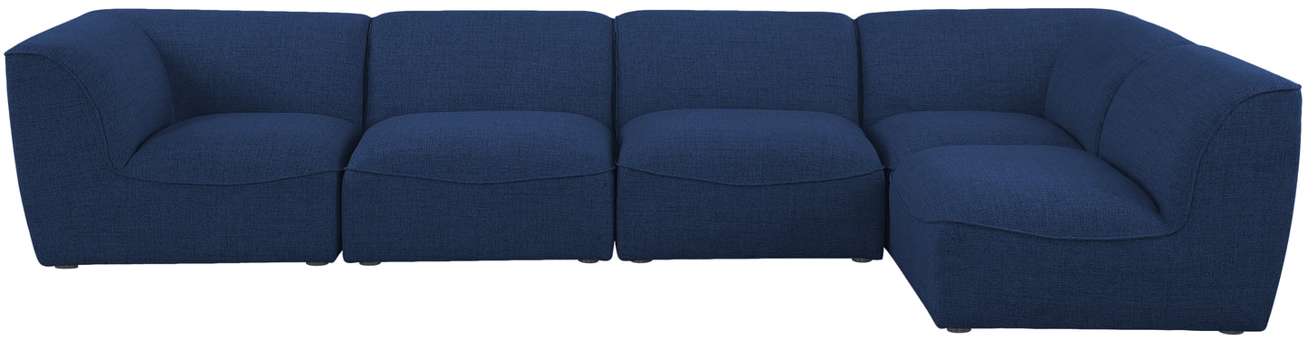 tavolo navy durable linen textured modular sectional sec5d