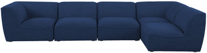 Tavolo Navy Durable Linen Textured Modular Sectional Sec5D