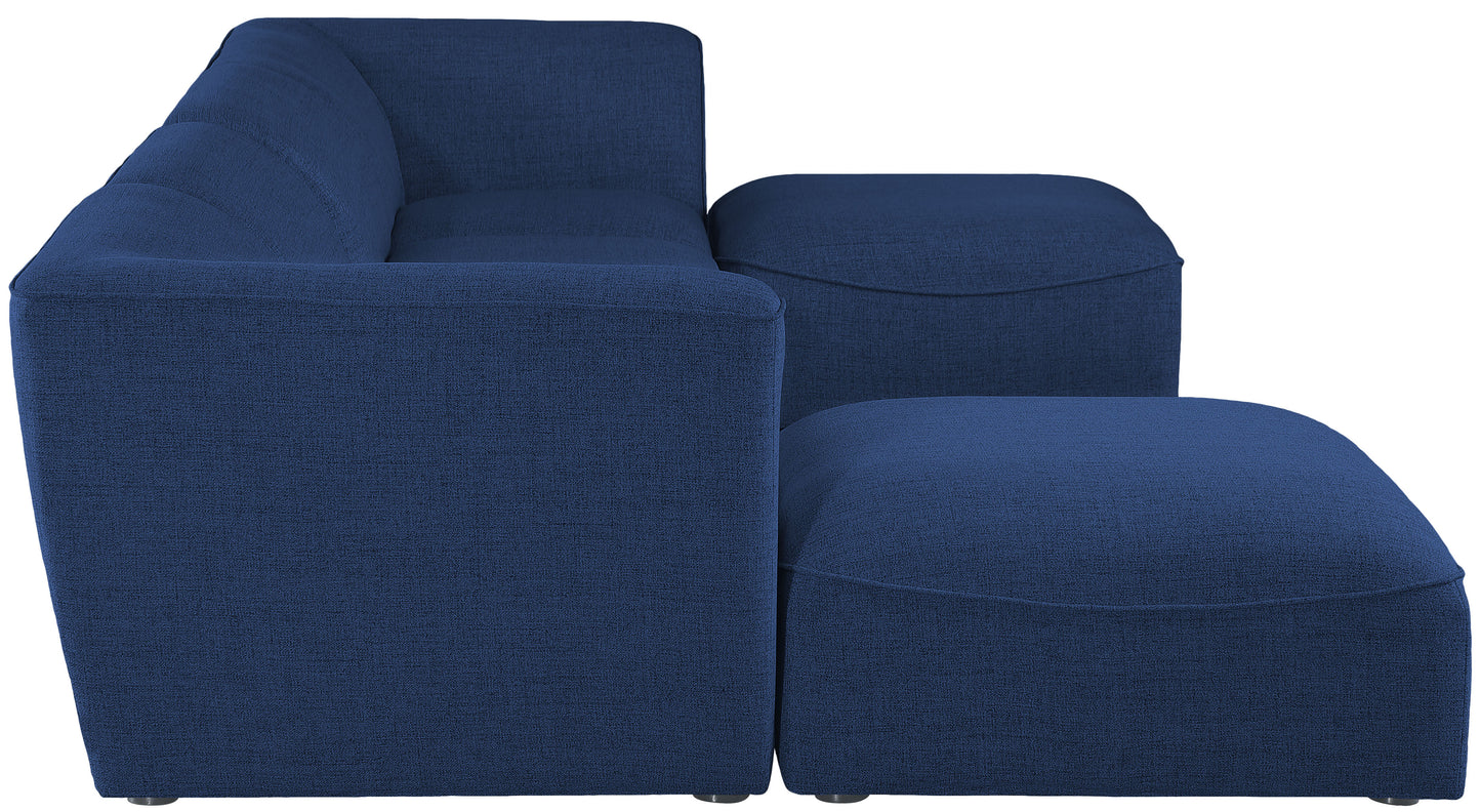 tavolo navy durable linen textured modular sectional sec6a