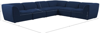 Tavolo Navy Durable Linen Textured Modular Sectional Sec6B