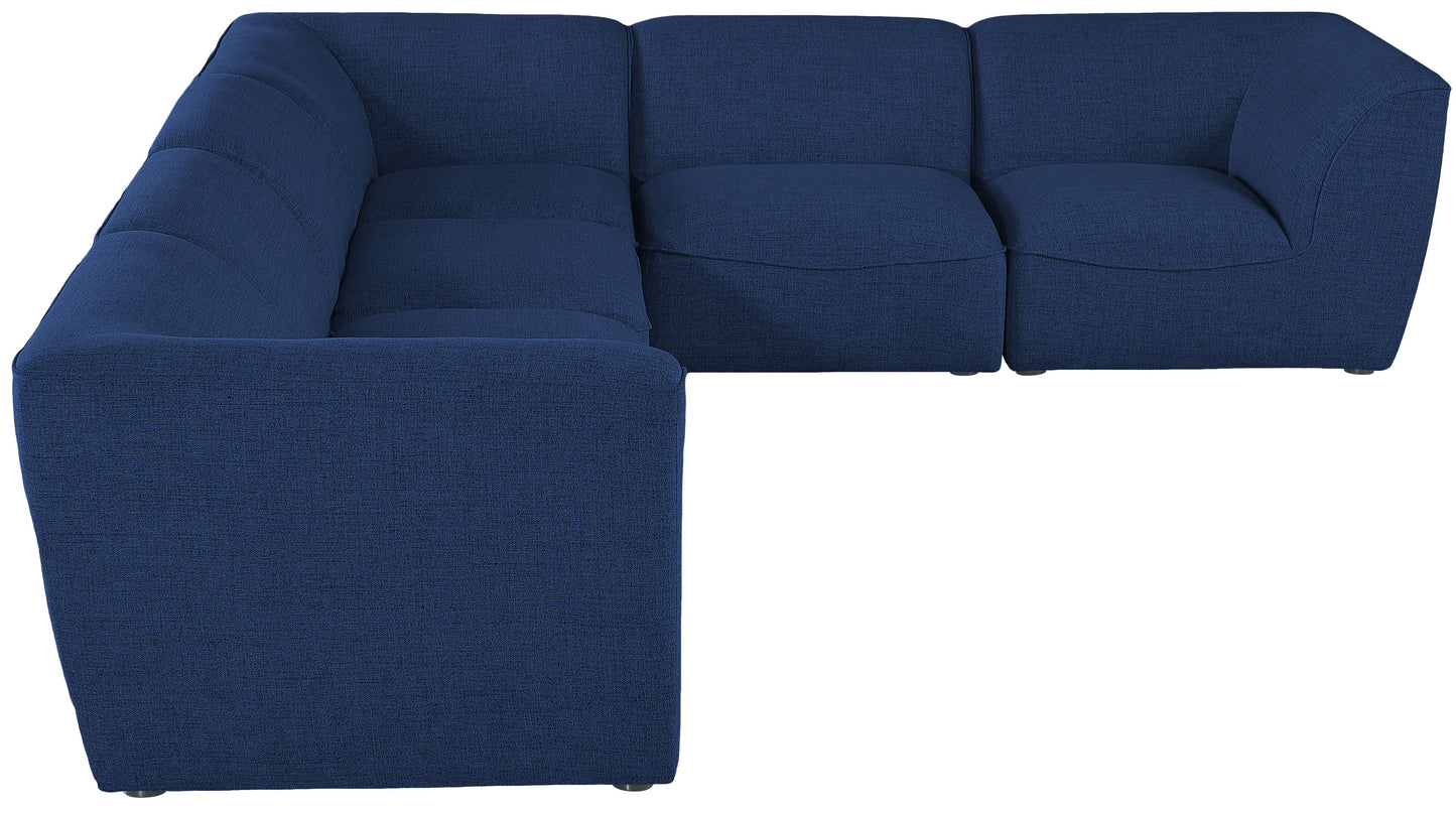 tavolo navy durable linen textured modular sectional sec6b