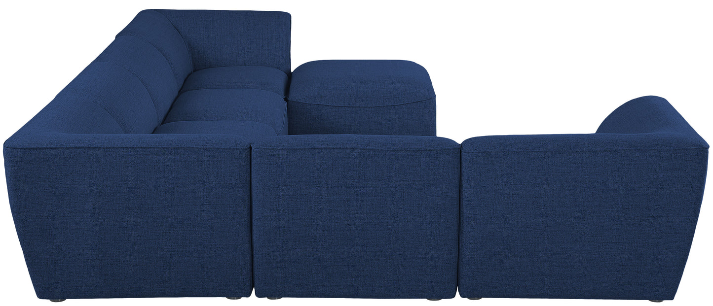 tavolo navy durable linen textured modular sectional sec7a