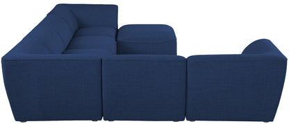 Tavolo Navy Durable Linen Textured Modular Sectional Sec7A