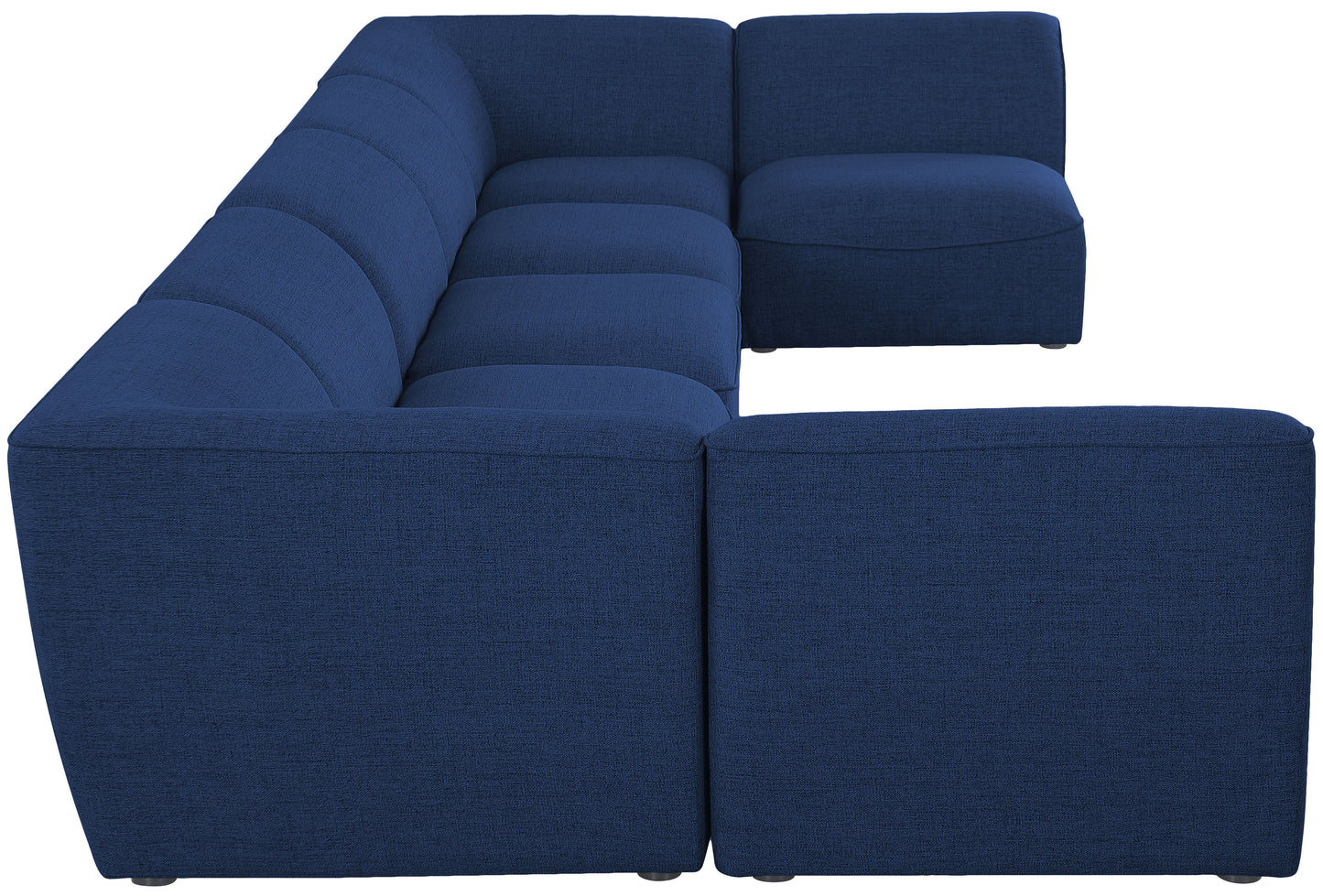 tavolo navy durable linen textured modular sectional sec7b