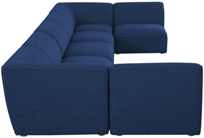 Tavolo Navy Durable Linen Textured Modular Sectional Sec7B