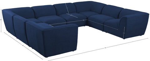Tavolo Navy Durable Linen Textured Modular Sectional Sec8A