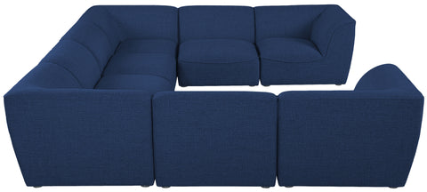 Tavolo Navy Durable Linen Textured Modular Sectional Sec8A