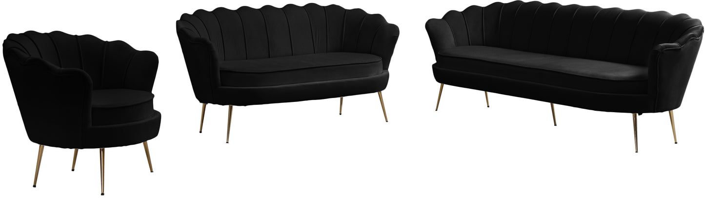 alessio black velvet chair c