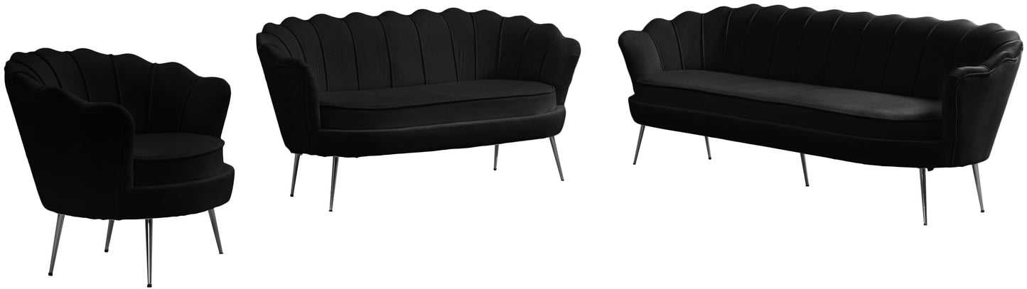 alessio black velvet chair c