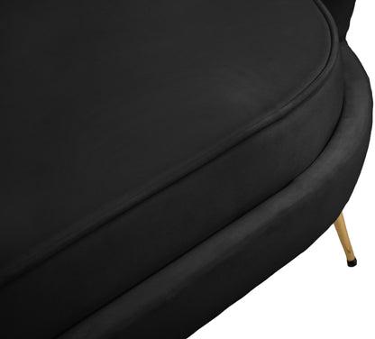 Alessio Black Velvet Loveseat L