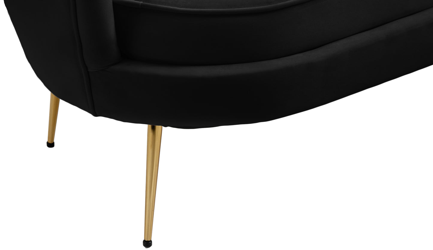 alessio black velvet loveseat l