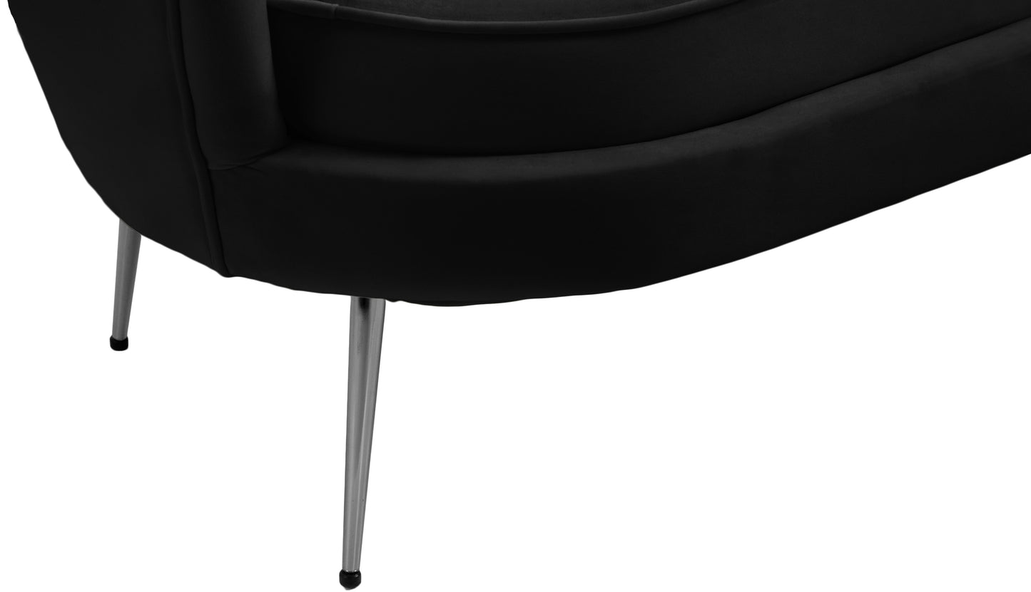 alessio black velvet loveseat l